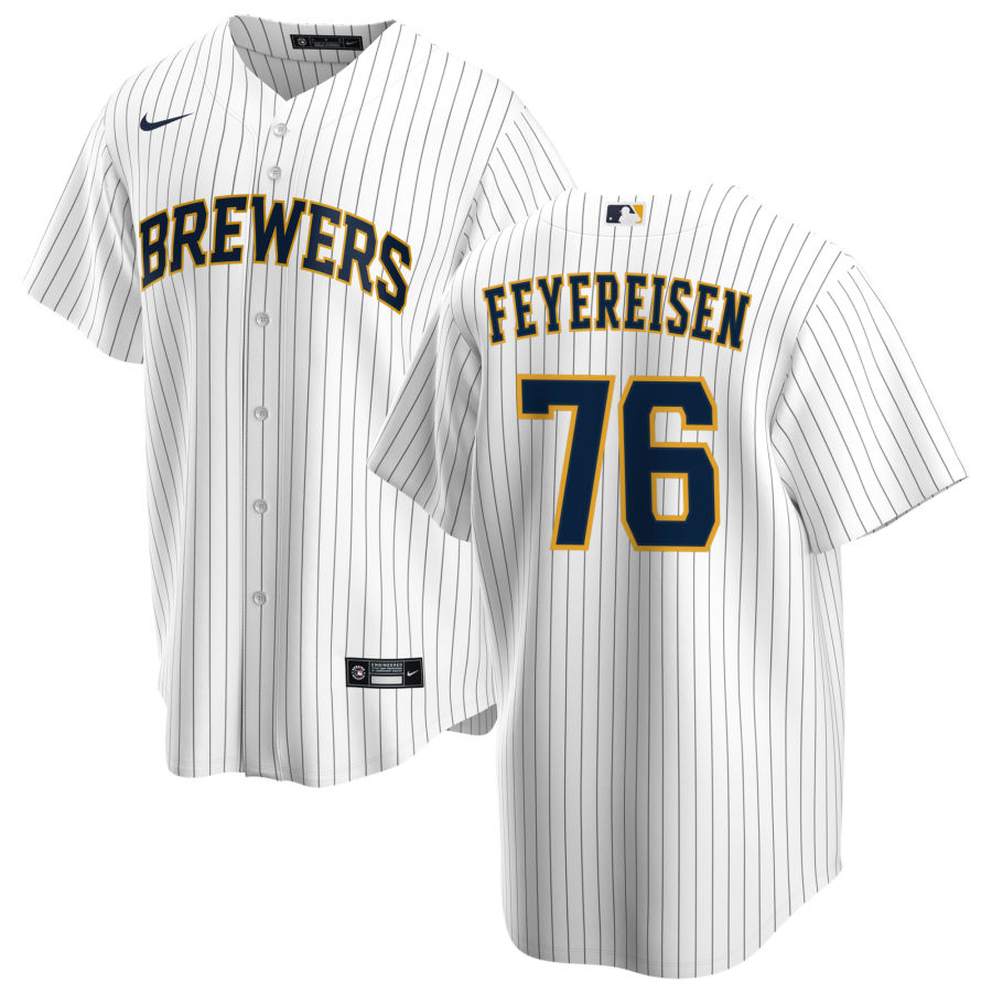 Nike Men #76 J.P. Feyereisen Milwaukee Brewers Baseball Jerseys Sale-White